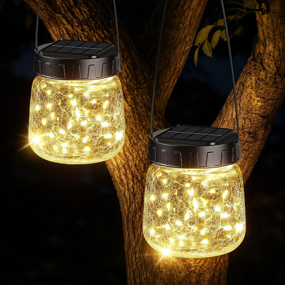 BUCASA Small Solar Lanterns Outdoor Waterproof Hanging Solar Lights