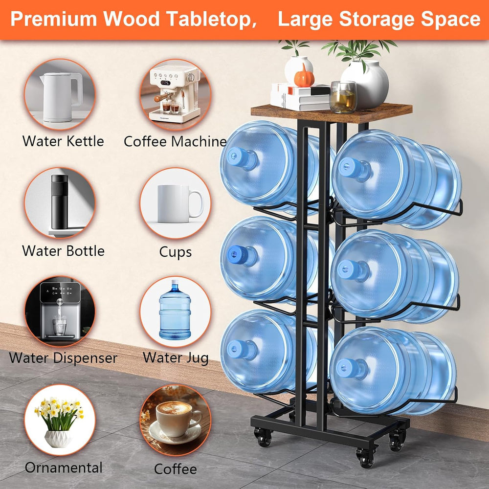 5 Gallon Water Jug Holder,3 Tier Foldable Heavy Duty Water Jug Stand Water Bo...