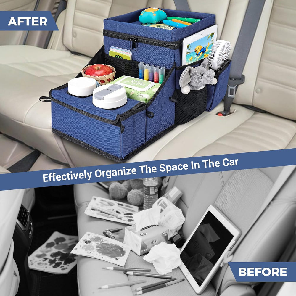COOLBEBE Car Seat Organizer, Backseat Car Organizer, Navy Blue