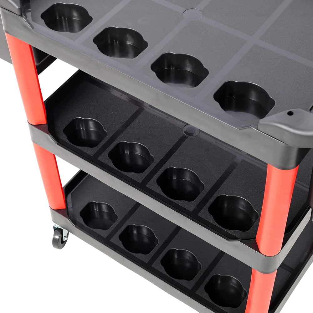 NicBex 3-Tier Rolling Tool Car with 2 Buckets & 12 Bottle Holders, 300 lb...