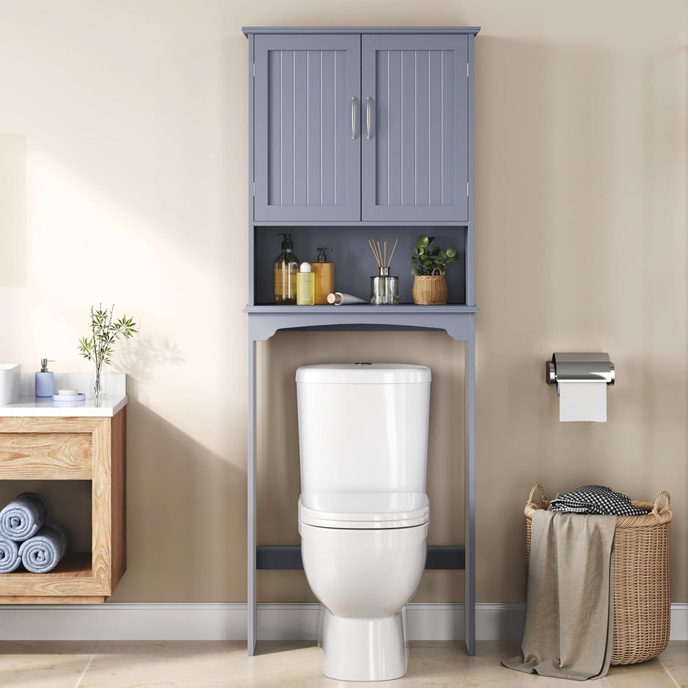 Yaheetech Over the Toilet Storage Cabinet, Bathroom Organizer, Gray, 25″W