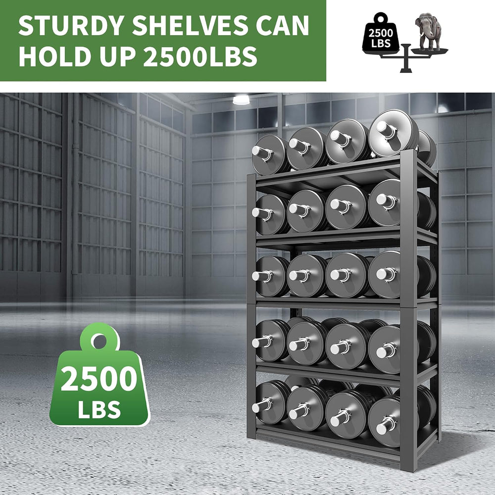 Garage Shelves, 3000Lbs Garage Shelving Heavy Duty, 5 Tier Adjustable Garage ...