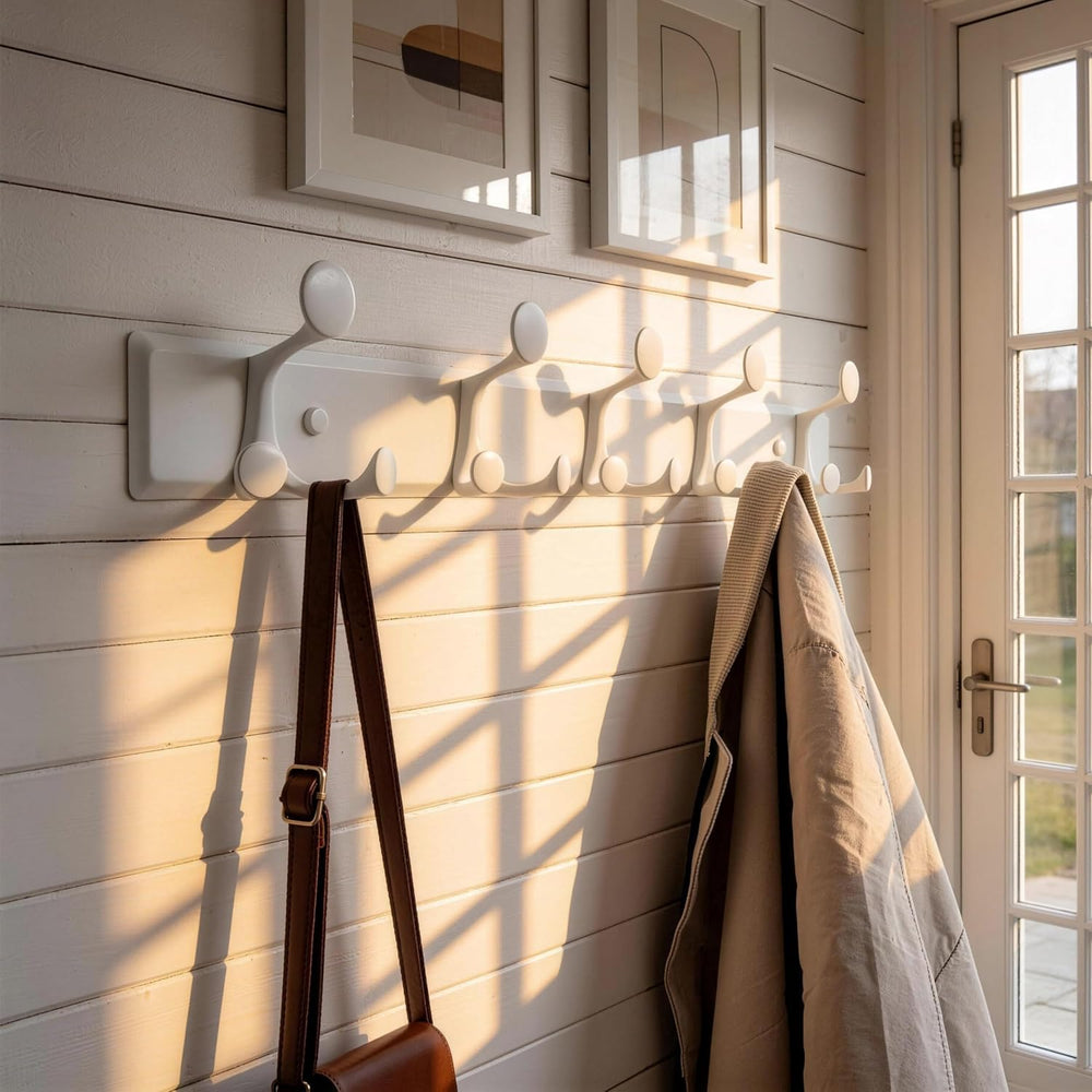 SKOLOO 15 Hooks Wall Mounted Coat Rack, 30 Inch Modern Coat Hanger for Entryw...