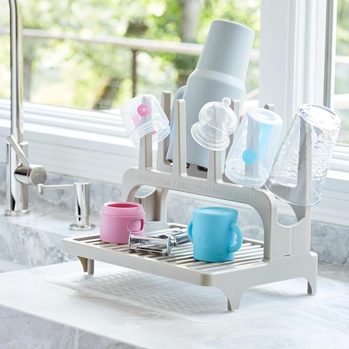 PopYum Seattle Gray Space Saving Drying Rack from 100% Recycled Bottles