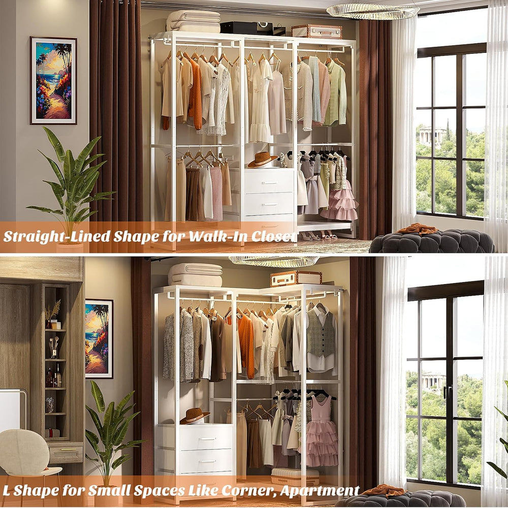 Aheaplus Garment Rack Heavy Duty Clothes Rack for Hanging Clothes,Clothing Ra...