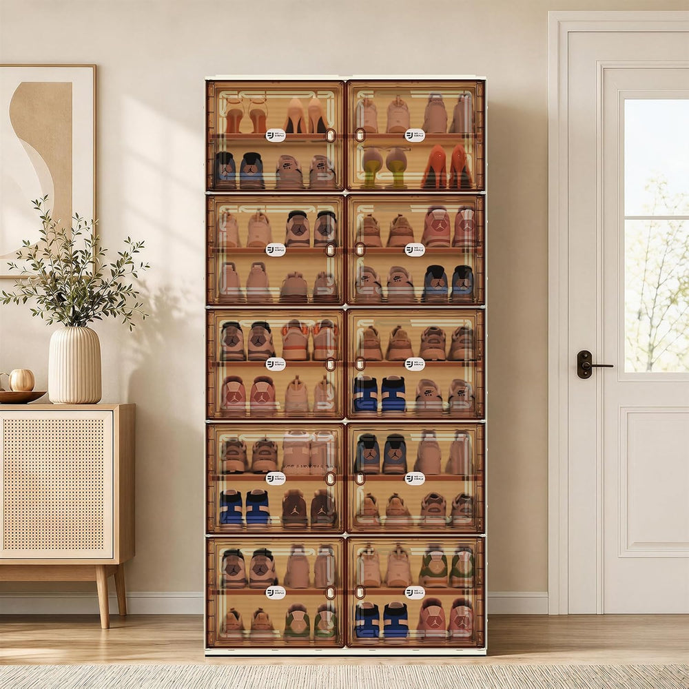 White Foldable Shoe Rack Organizer for 40 Pairs