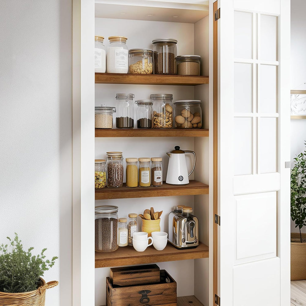 Gashell Wire Shelf Covers, Bamboo Wire Rack Covers for Pantry, Closet