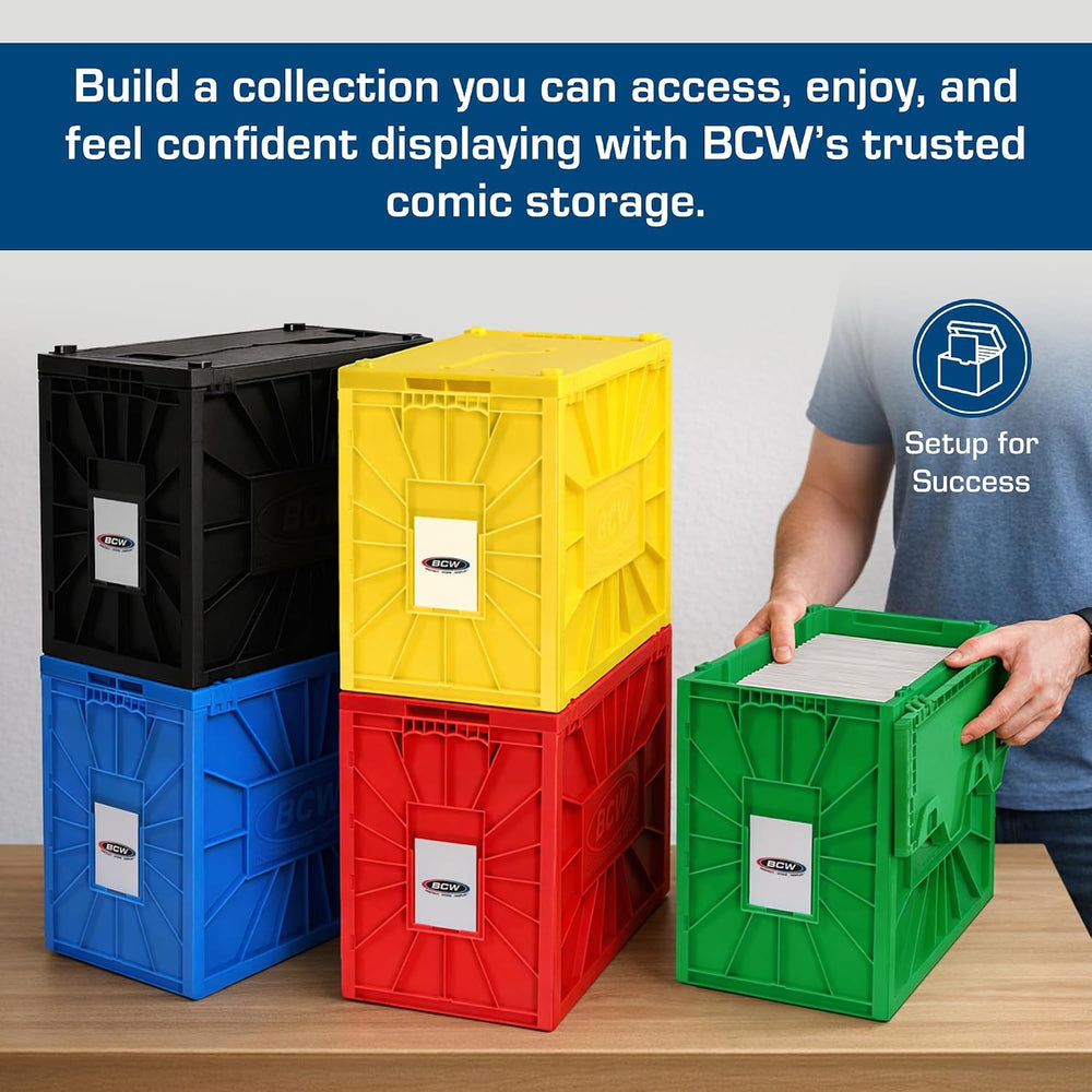 BCW Short Comic Book Bin, Holds 150 Comics Each, Blue, 5 Pack