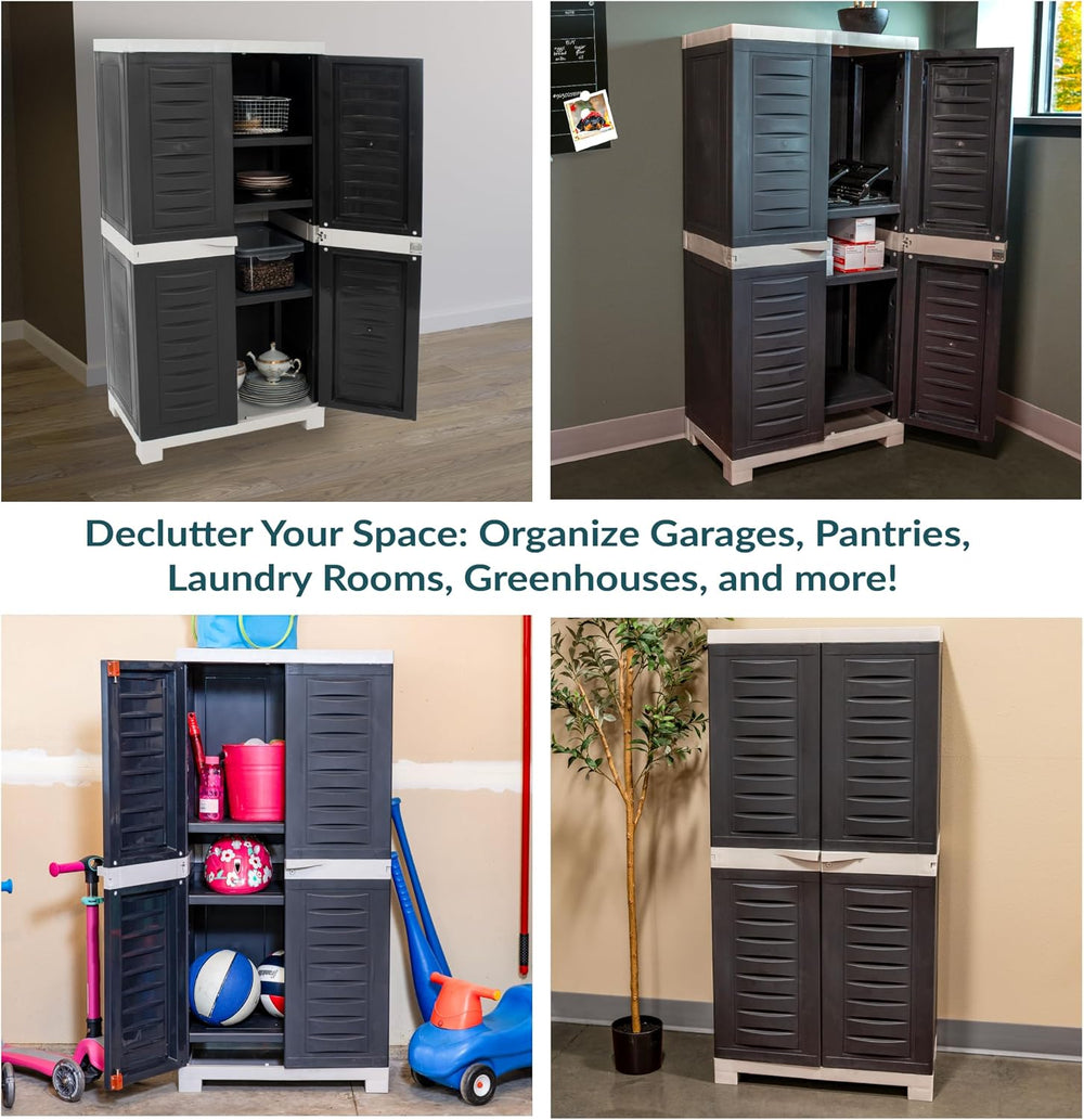 Sunnydaze 48" Garage Storage Cabinet with Locking Doors & Shelves, C...
