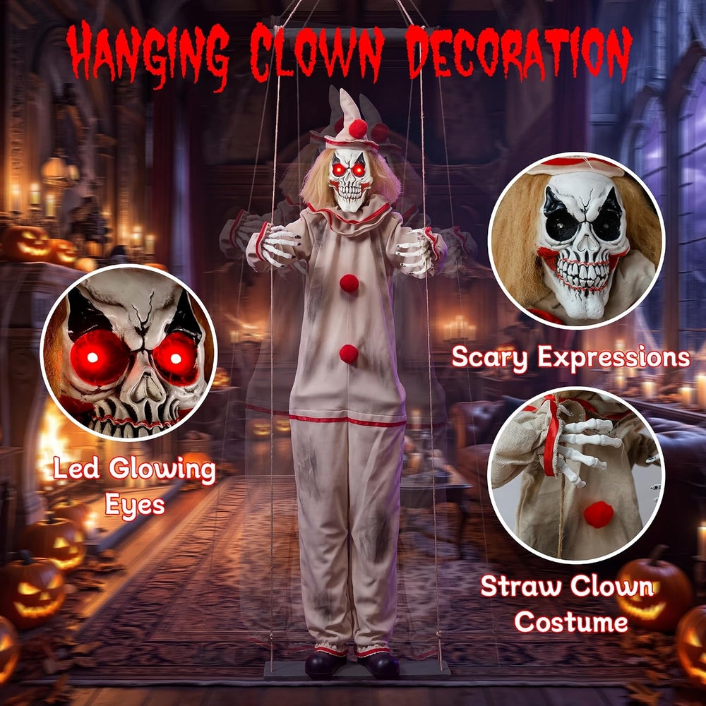 Halloween Decorations Outdoor, 5.9FT Scary Hanging Swinging Clown