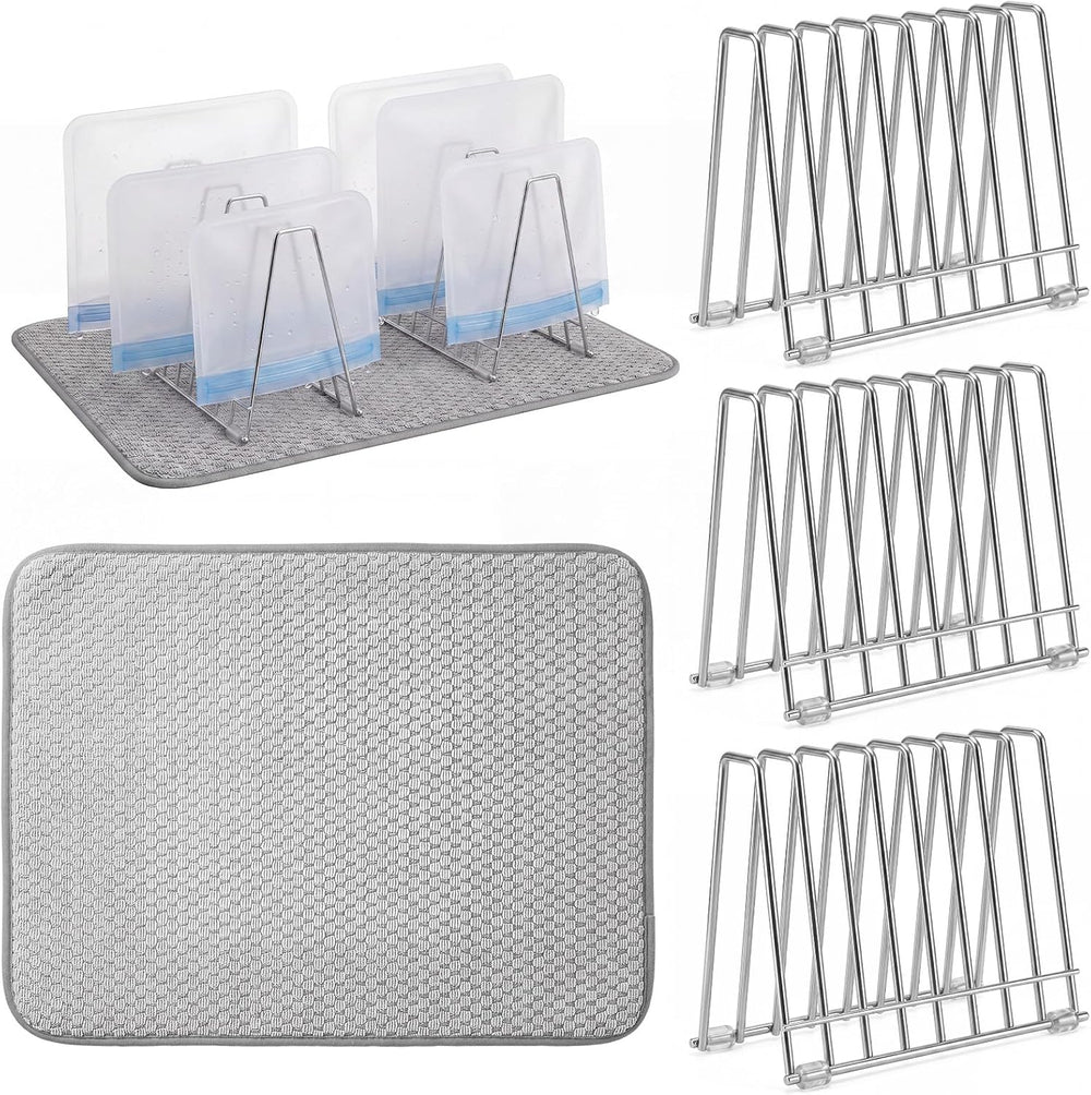 Hushee 6 Pcs Kitchen Organizer Accessories Set Include 4 Reusable Bag Drying ...