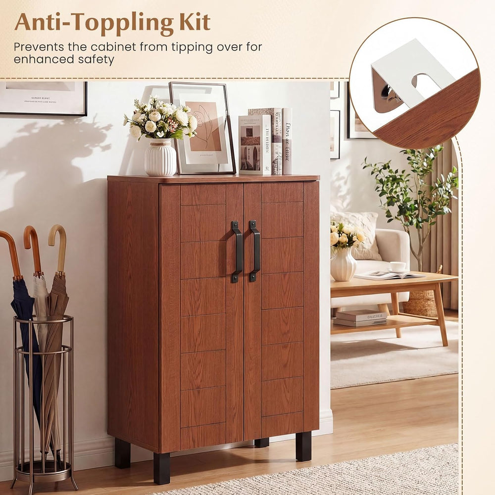 GIANTEX 5-Tier Shoe Storage Cabinet for Entryway (Brown)