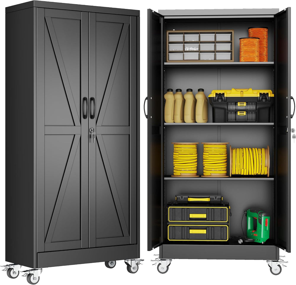 61" Tall Metal Storage Cabinet