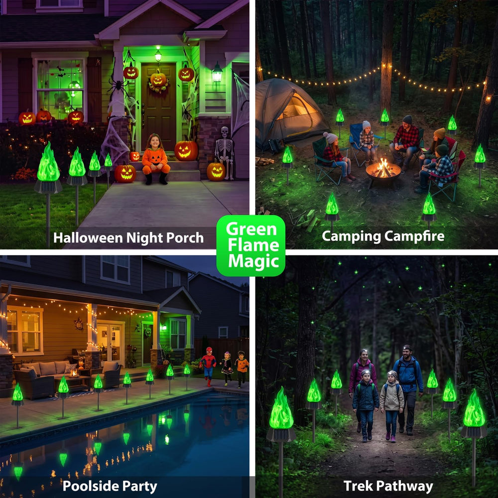 Toodour Solar Halloween Lights Outdoor, 4 Pack Solar Torch Light Waterproof