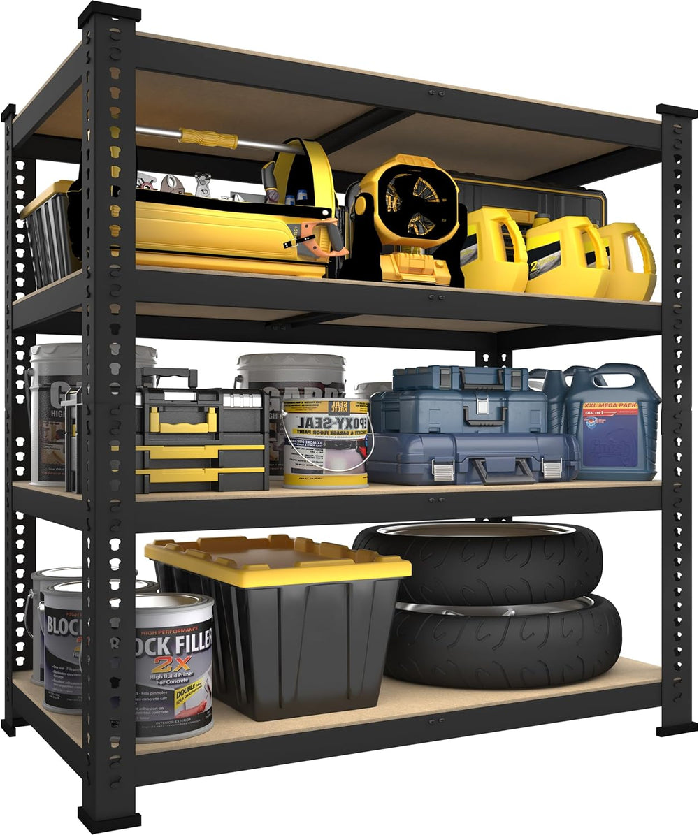 PrimeZone 40"W x 20"D x 59"H Garage Shelving, 4-Tier Storage S...