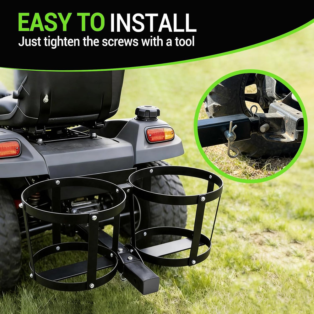 Pindex Heavy Duty ATV Pail Carrier, Universal Bucket Holder for UTV, Lawn Mow...