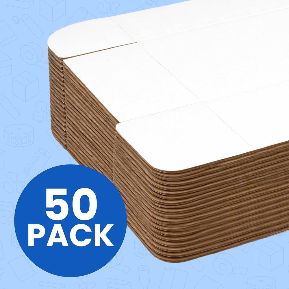 The Boxery Small White Shipping Boxes, 8x6x3-inch Corrugated Cardboard Mailer...