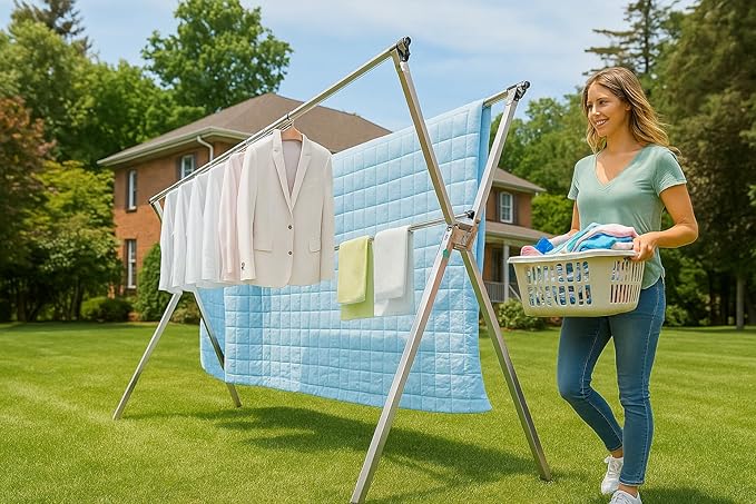 Clothes Drying Rack Folding Indoor Outdoor, Foldable Portable Laundry Drying