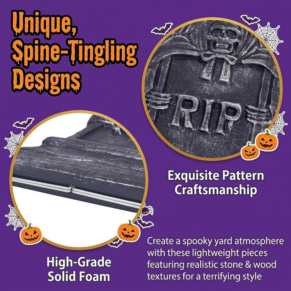 Kendane Halloween Decorations Outdoor RIP 5PACK Tombstone Yard Stakes