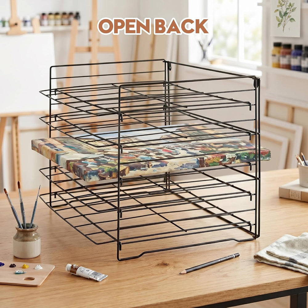 Wall Mount & Tabletop Art Drying Rack for Classroom, Art Storage Rack for...