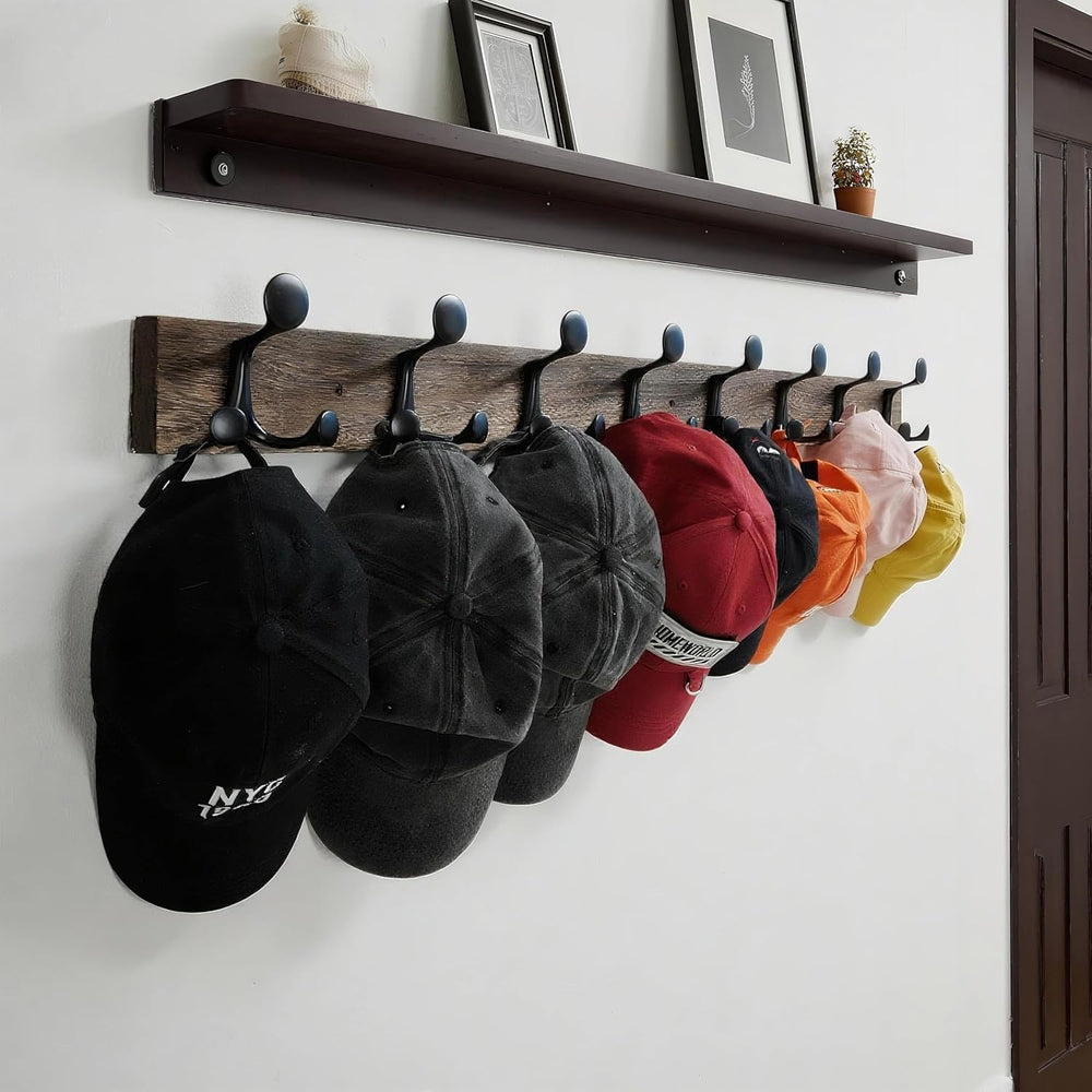 WEBI Coat Rack Wall Mount,36" Solid Wood Coat Hooks Wall Mounted Coat Ha...