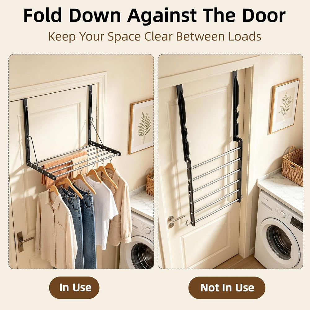Over the Door Drying Rack, Adjustable Length Clothes & Towel Rack