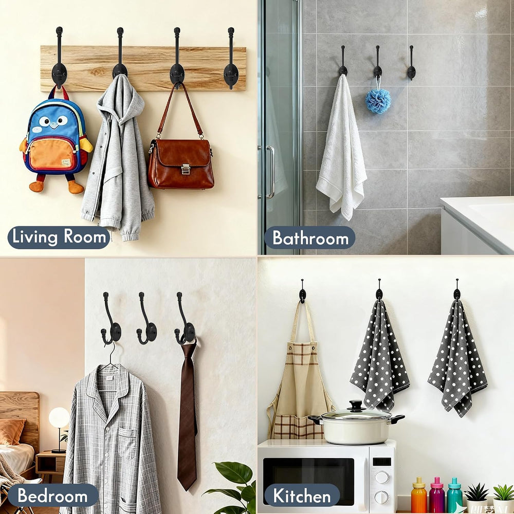 CBWLWJ 10 Pack Heavy Duty Wall Hooks for Hanging, Metal Coat Hooks Wall Mount...