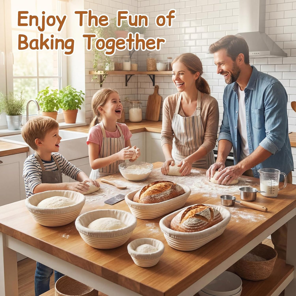 Set of 12 Banneton Bread Proofing Basket with Liner, 5-inch 9-inch Round and ...