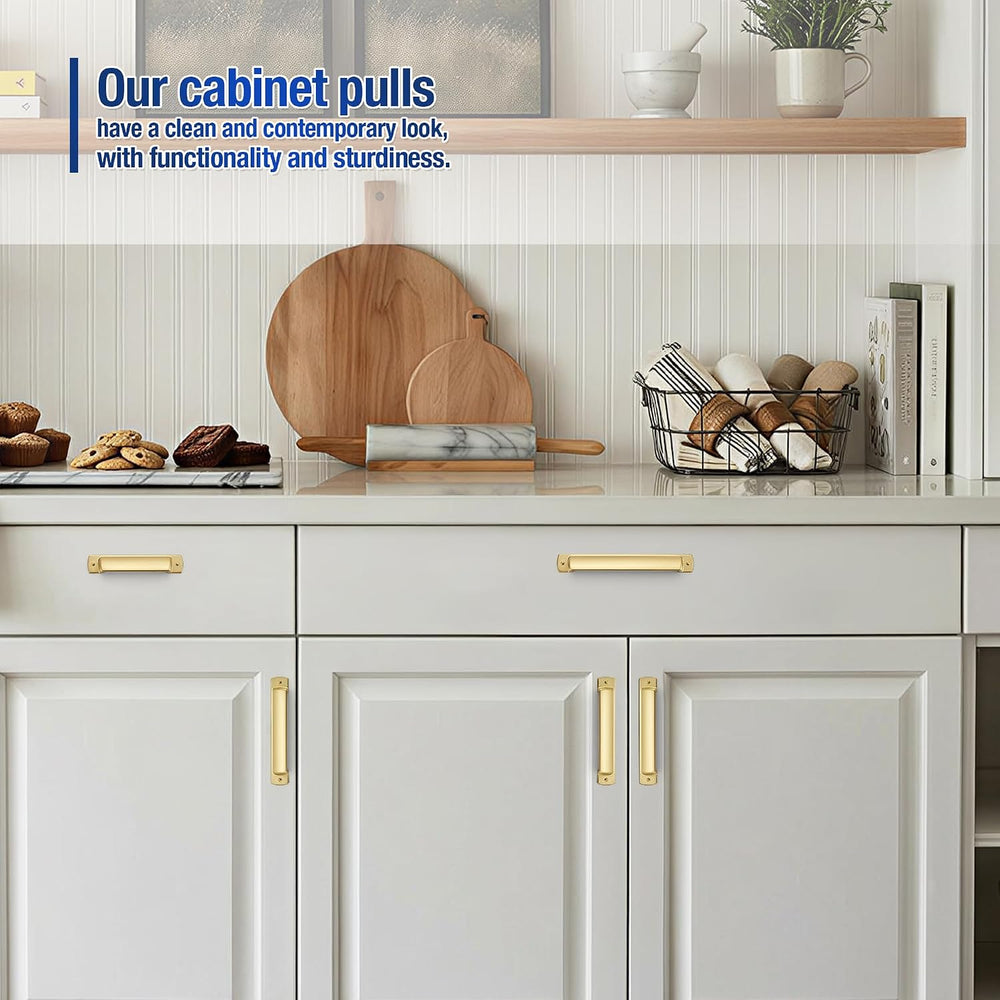 JOY DECOR Brushed Gold Cabinet Pulls Cabinet Handles, 3 Inch, 30 Pack