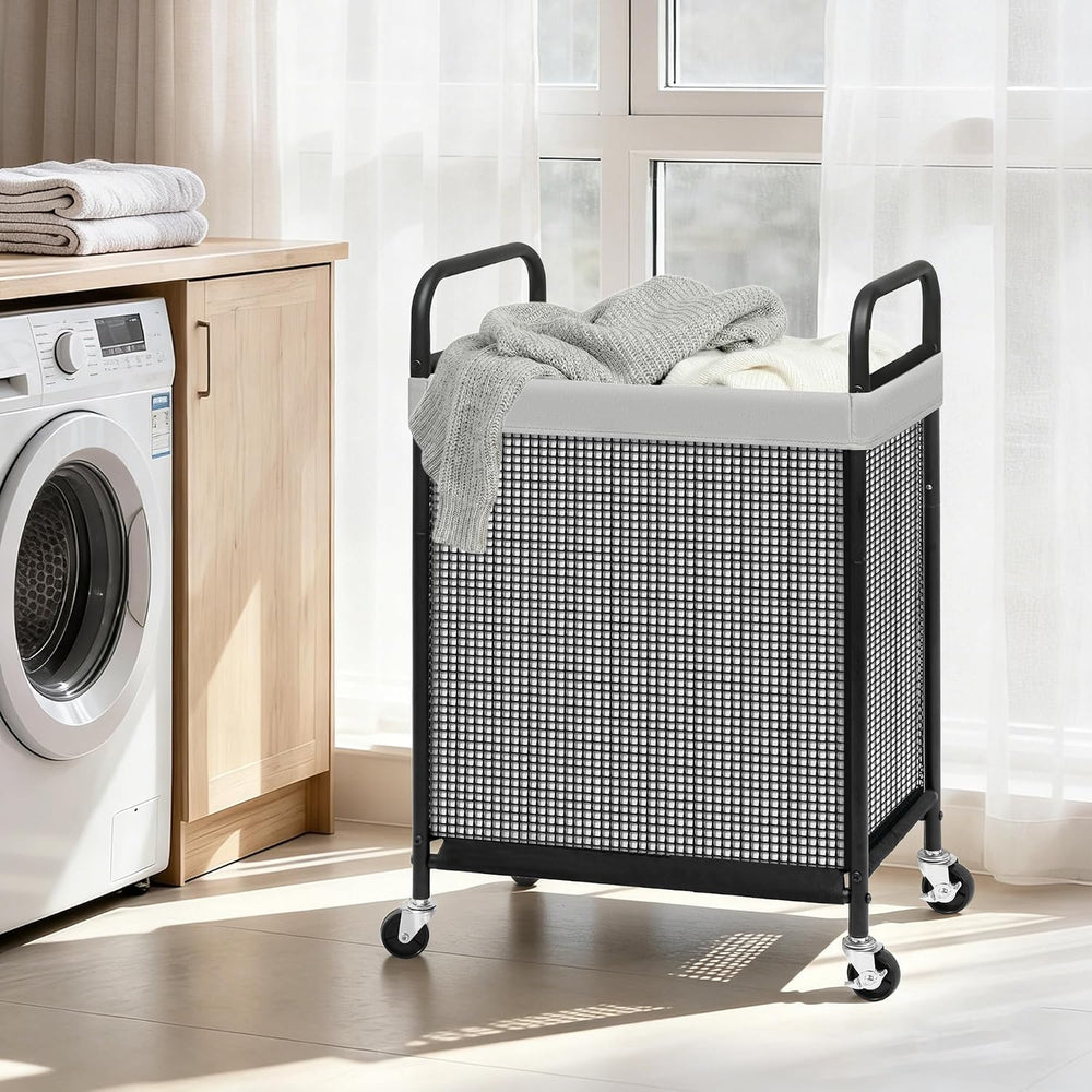 STORAGE MANIAC Rolling Laundry Hamper with Wheels 1-Section Laundry Sorter Ro...