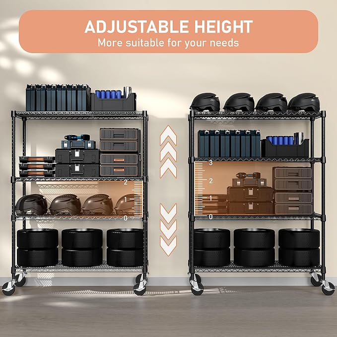 Industrial Metal 4 Tier Shelving