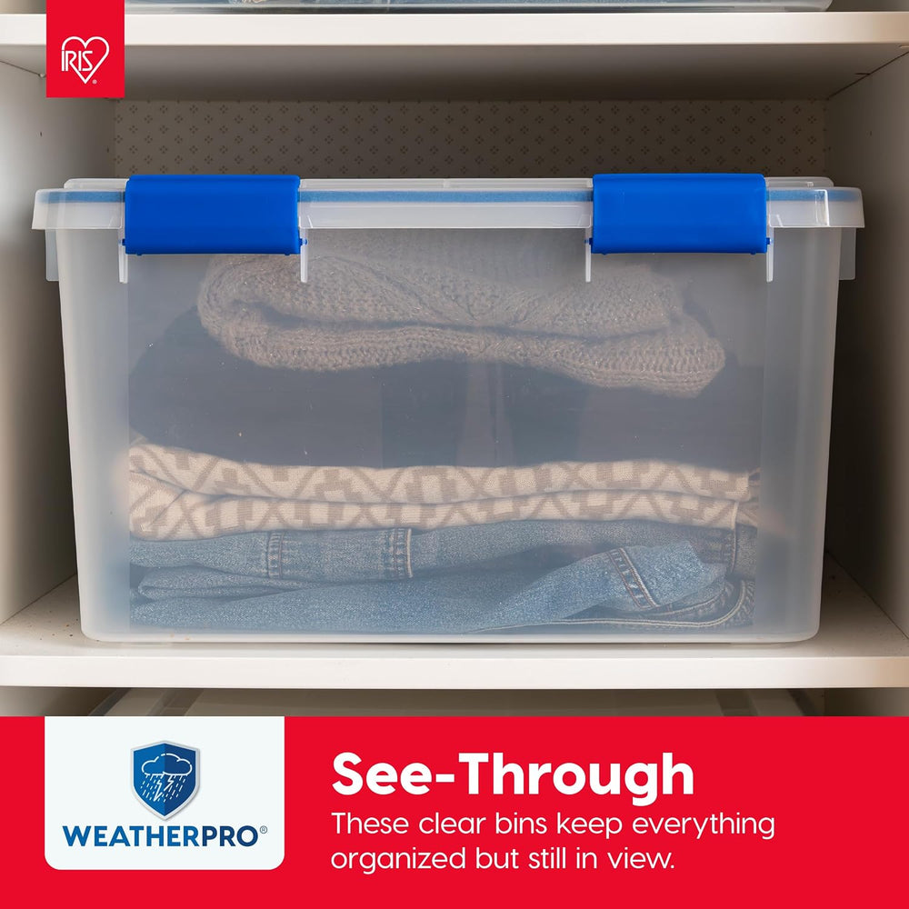 IRIS USA 3-Pack Storage Bins With Gasket Lids, 16-Quart Capacity, Clear