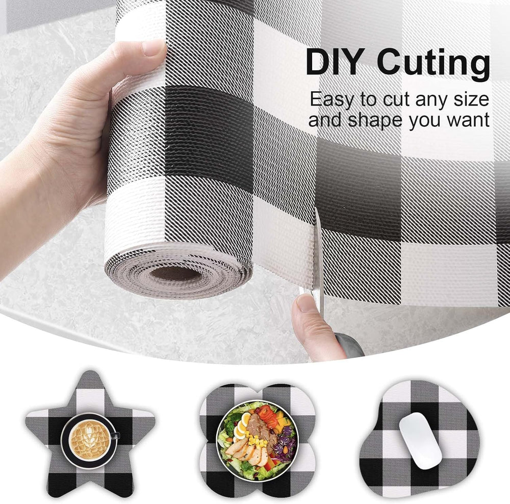 Shelf Drawer Liners for Kitchen Cabinets Non-Adhesive Black 11.8In x 30FT