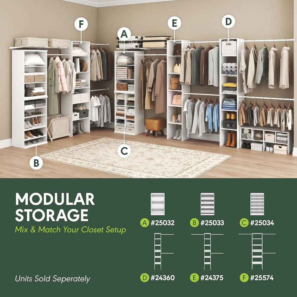 Furinno FANO Closet Organizers and Storage, 12-Cube Closet Organizer with Adj...