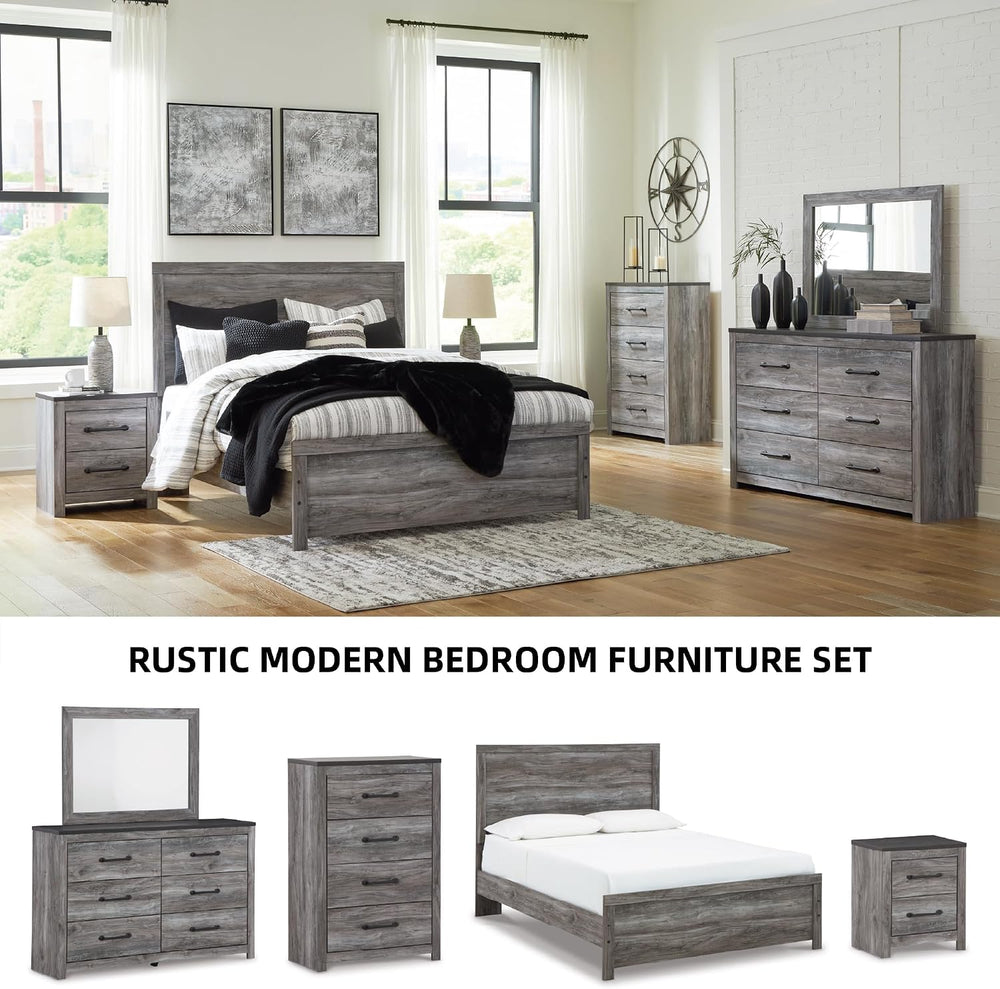 Signature Design by Ashley Bronyan Contemporary 6 Drawer Dresser, Gray