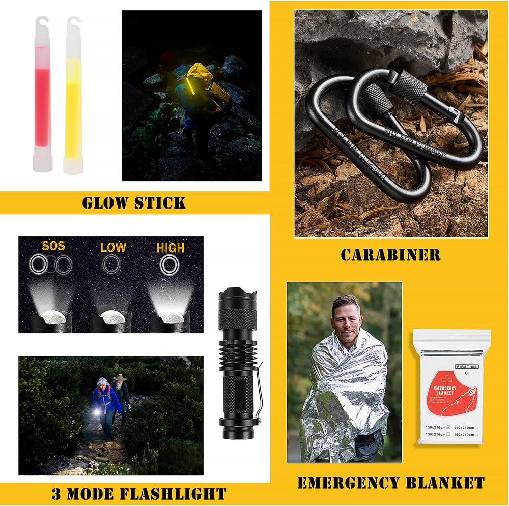 Survival First Aid Kit,99PCS Professional Survival Gear Large Hiking Backpack...