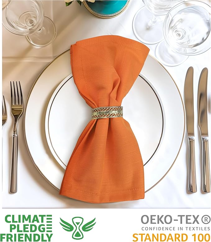 Urban Villa Cloth Napkins Halloween Dinner Napkins Solid Orange Color 20'...