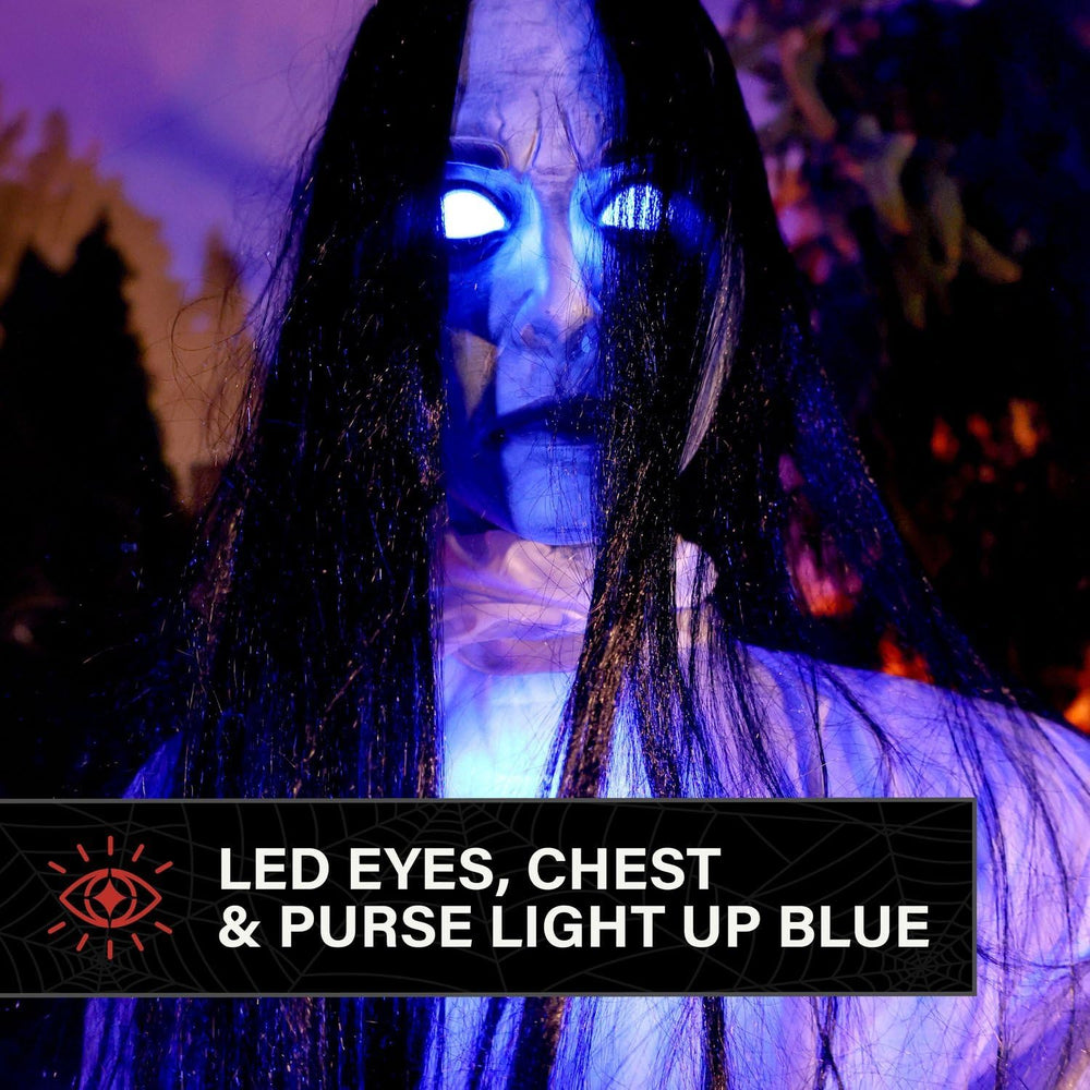 Haunted Hill Farm 6.9-Ft. Tall Specter Lady Ghost Halloween Animatronic