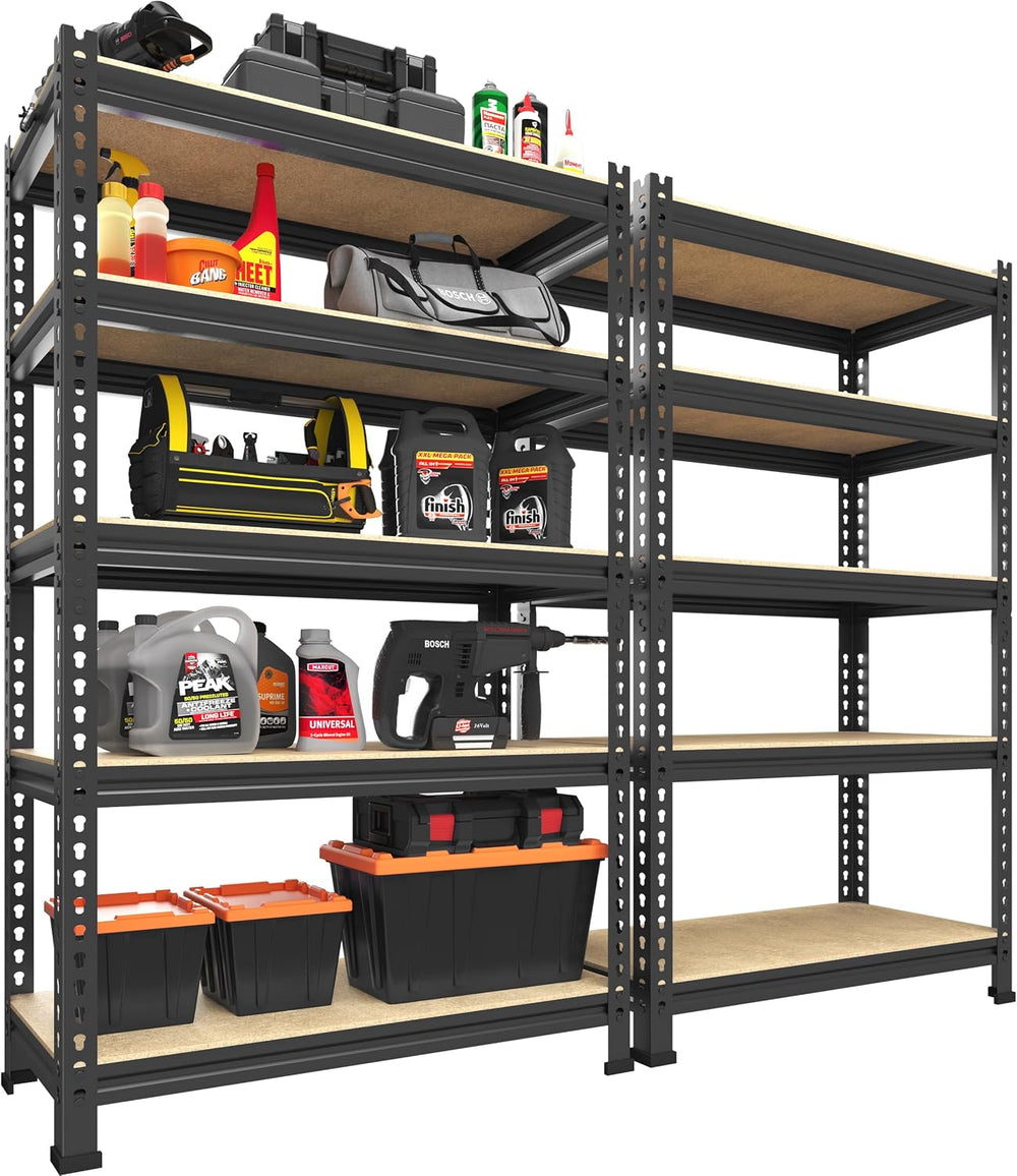 PrimeZone Storage Shelves 2 Pack 5 -Tier Heavy Duty Shelf, 1325 lbs /Pack