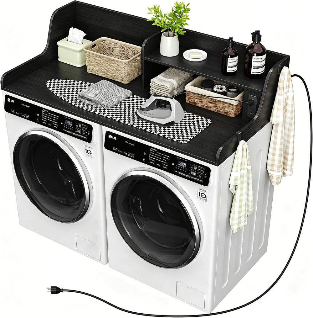 Washer Dryer Countertop with Power Outlet, 54"W x 27.5"D Laundry Co...