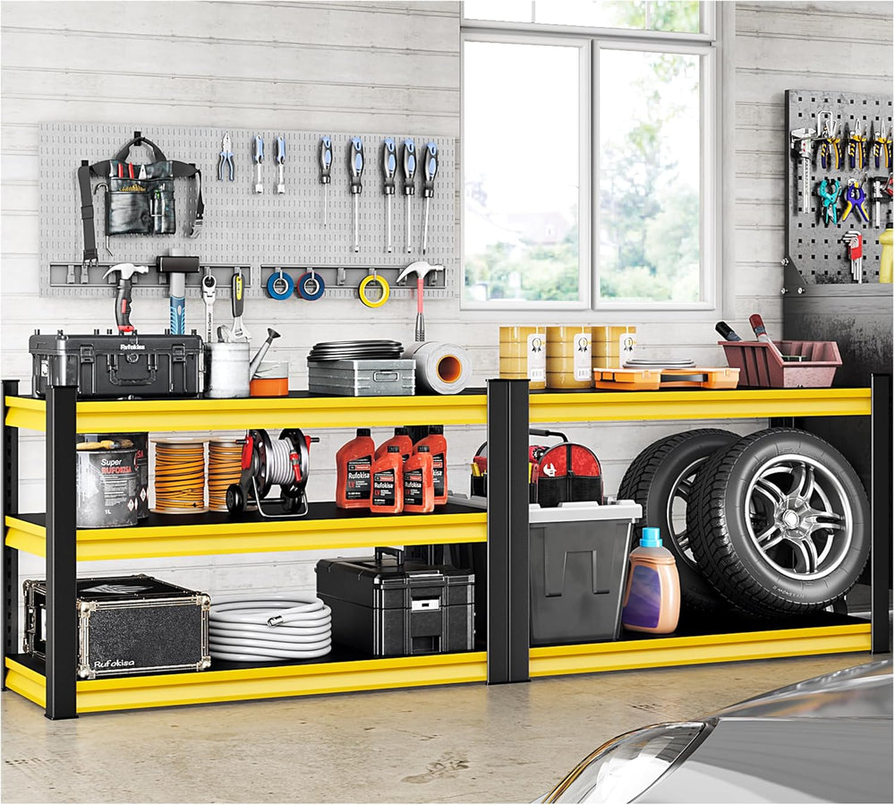 48" W Garage Shelving Heavy Duty, 1650LBS Loads Adjustable Garage Storag...