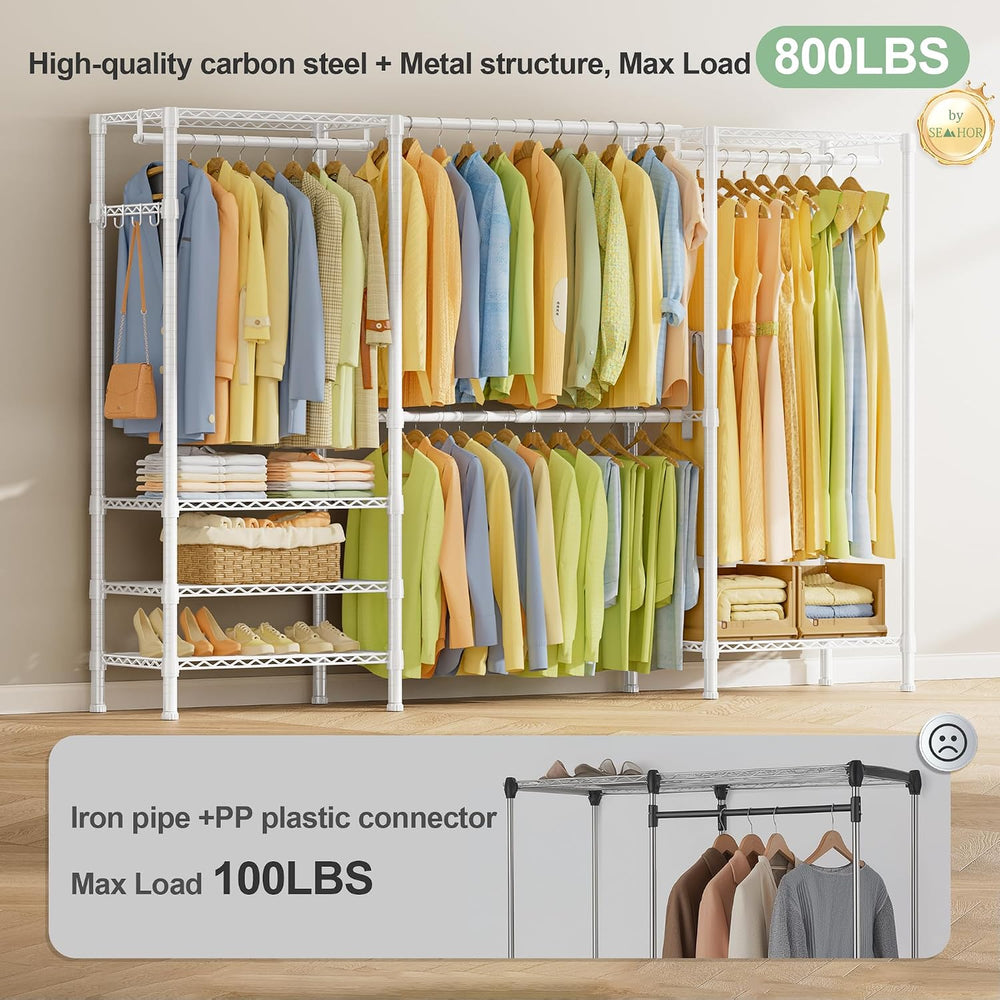 SEMHOR E06 Expandable Heavy Duty Clothes Rack for Reach-in Closet