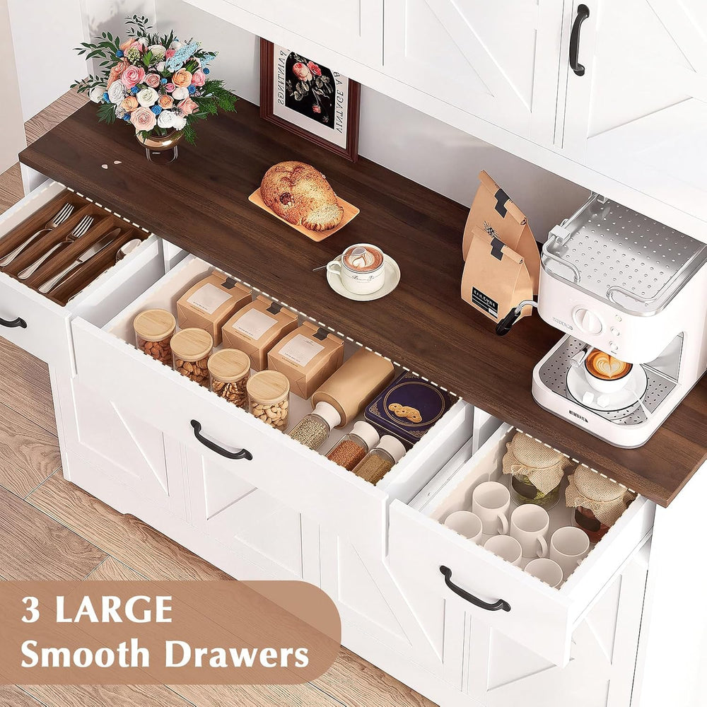 71"H Kitchen Pantry Storage Cabinet, 55" W Kitchen Hutch Cabinet