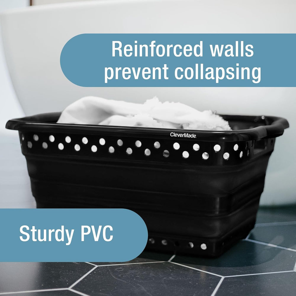 CleverMade Collapsible Laundry Basket, 39L Capacity, Foldable to 3.15 Inches,...