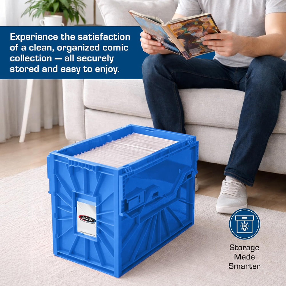 BCW Short Comic Book Bin, Holds 150 Comics Each, Blue, 5 Pack