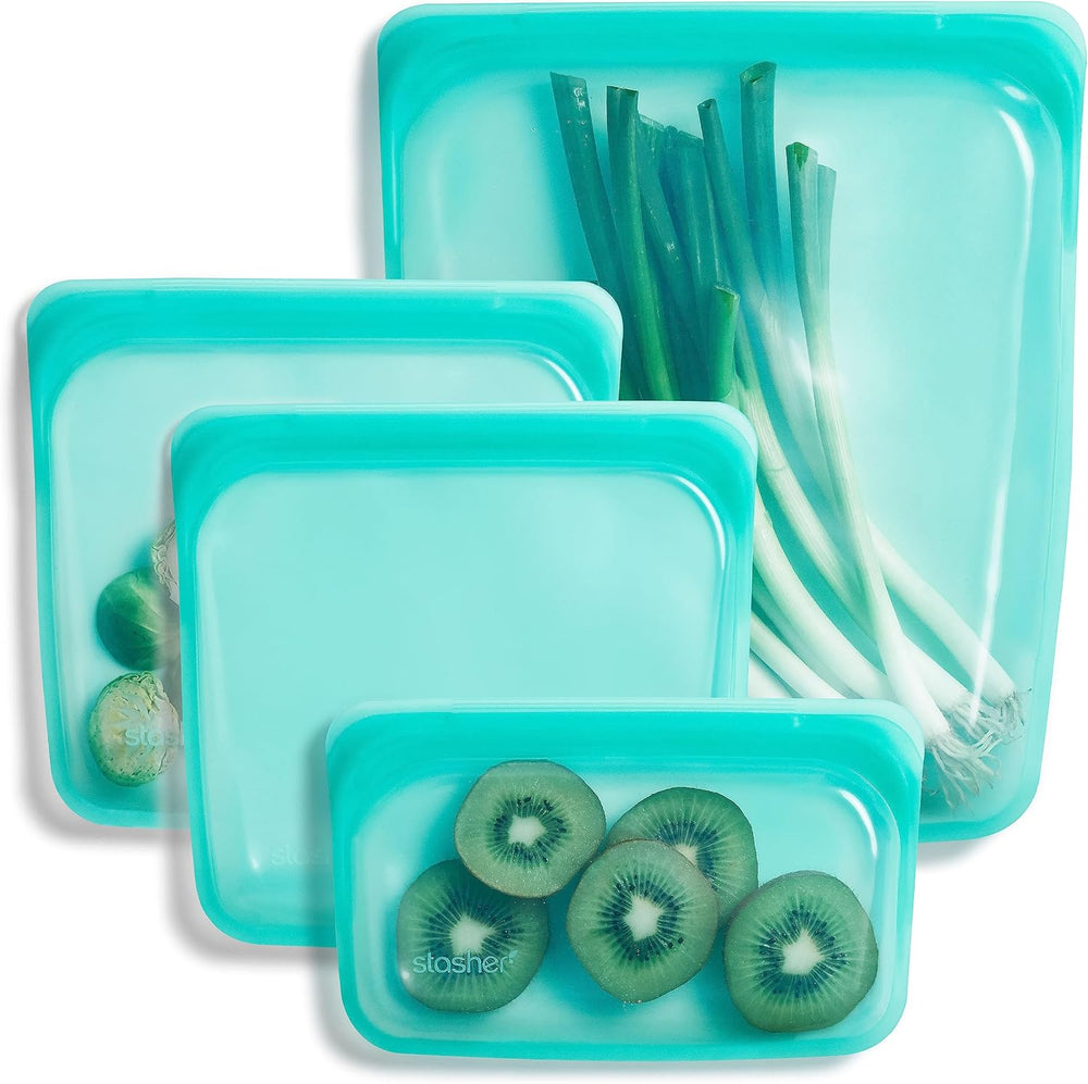 Stasher Premium Silicone Reusable Food Storage Bags, Lunch Bag, Travel (4-Pack)