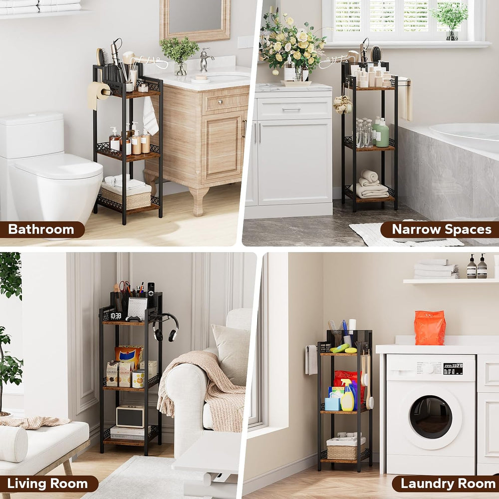 Bathroom Storage and Organizer Shelf Hair Dryer Holder, 9.85in