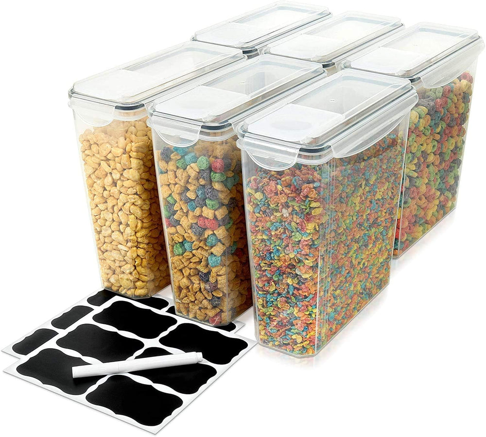 Cereal Containers Storage Set Large (6 Pack) Airtight Food Storage Containers...