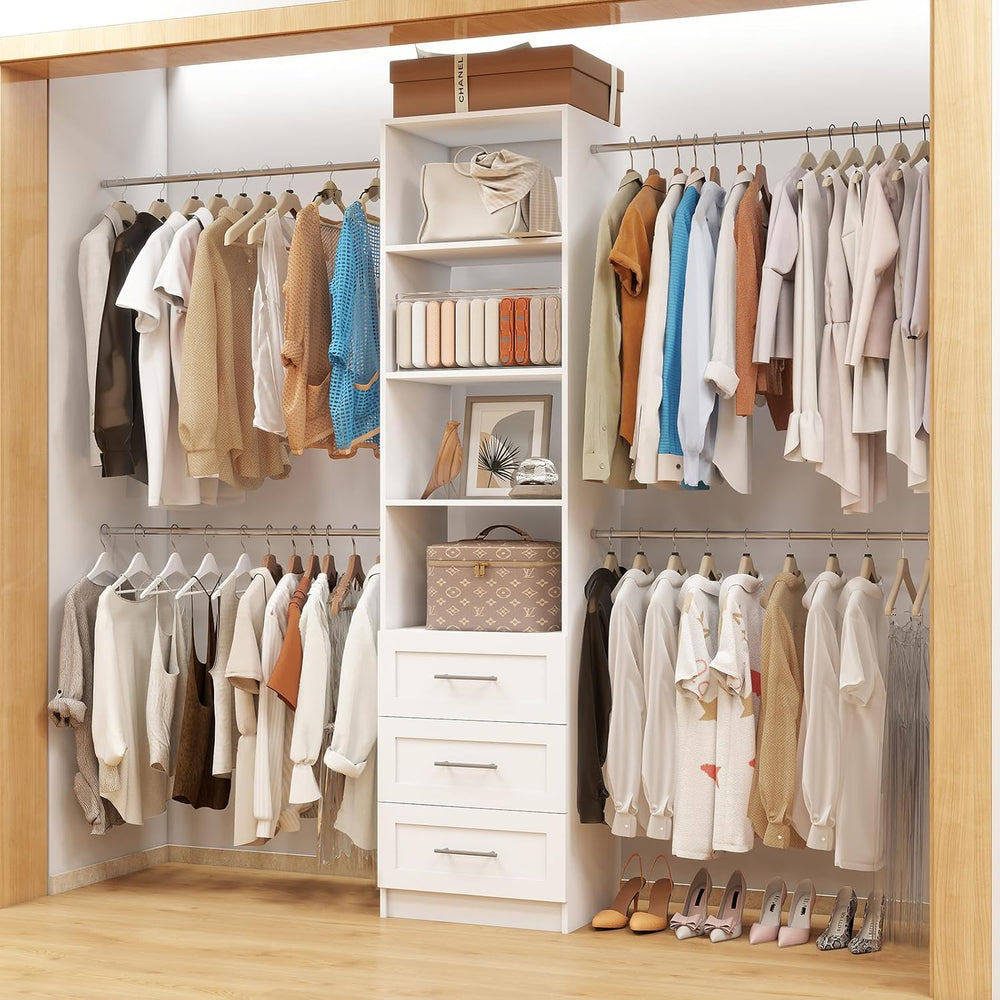 Closet System with Drawers, 5FT-9FT Custom Closet Organizer System 114.9&quot...