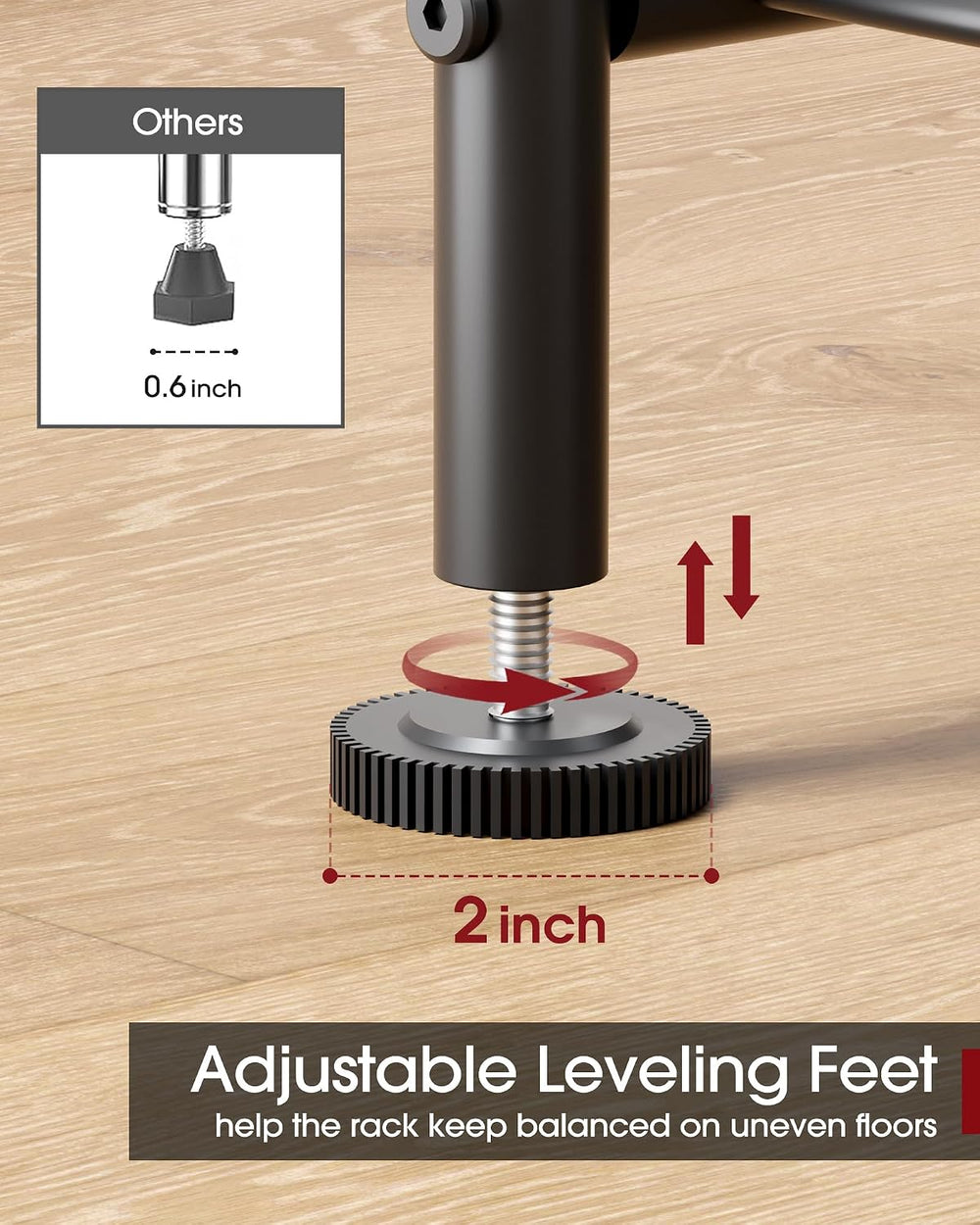 4-Tier Metal Storage Shelves Adjustable Feet, 18"x12"x44", Black